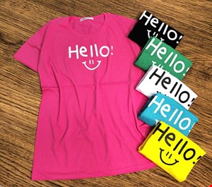 تیشرت زنانه طرح Hello لبخند